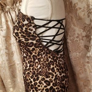 Lipstick women's leopard Bandeau mindress